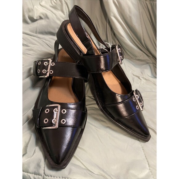 Wild Fable Shoes - Peyton Double Buckle Slingback Flats Black Women’s Sz 8 NWT  Wild Fable Fashion